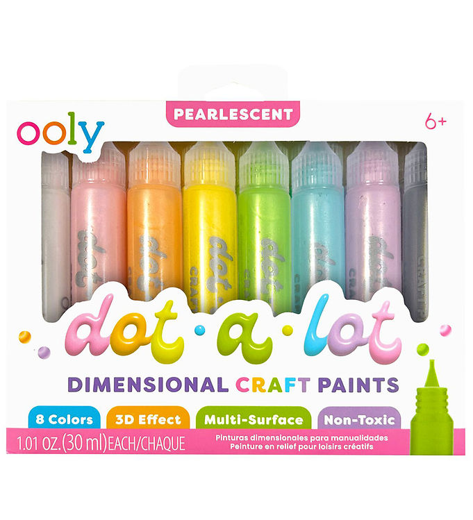 Ooly Prikmaling 3D Effekt - 8-stk - Dot-a-Lot - Pearlescent