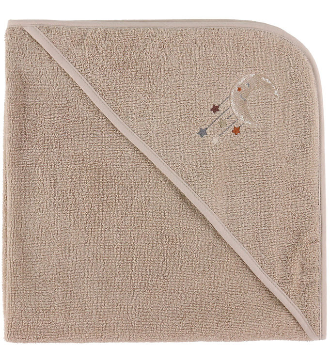 Nørgaard Madsens Babyhåndklæde – 75×75 – Sand m. Måne og Stjerne