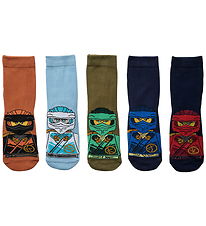 LEGO® Wear Ninjago Strømper - 5-pak - LwAiko - Blå/Orange/Grøn