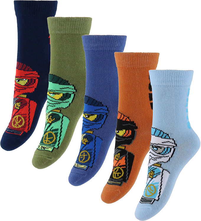 LEGO® Ninjago Strømper - 5-pak - LwAiko - Blå/Orange/Grøn