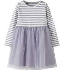 Name It Tulle Dress - NmfTaias - Lavender Gray/Cloud Dancer
