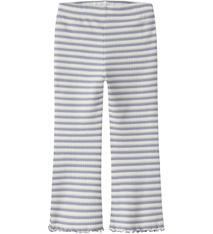 Name It Bukser - Rib - NmfTaias - Lavender Gray/Cloud Dancer