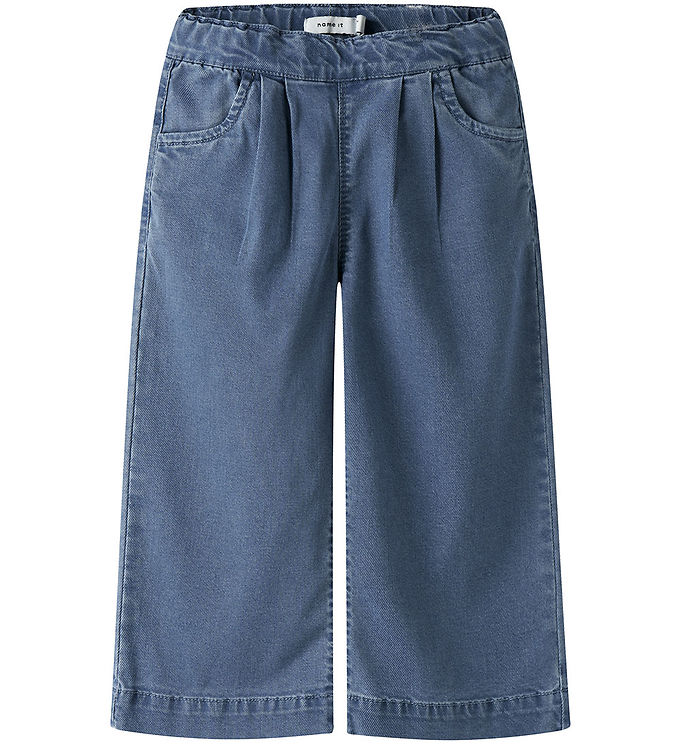 NAME IT Pull Up Wide Jeans Bella Medium Blue Denim