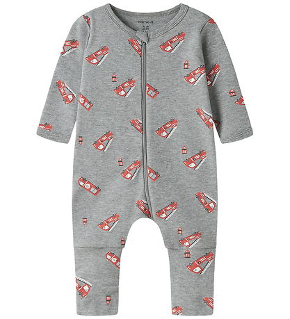 Name It Natdragt - Noos - 2-pak - NbmNightsuit - GreyMelange/Dar