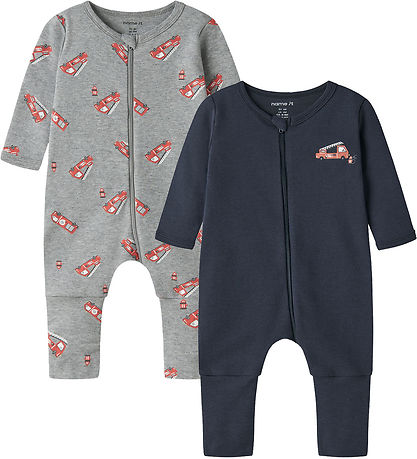 Name It Natdragt - Noos - 2-pak - NbmNightsuit - GreyMelange/Dar