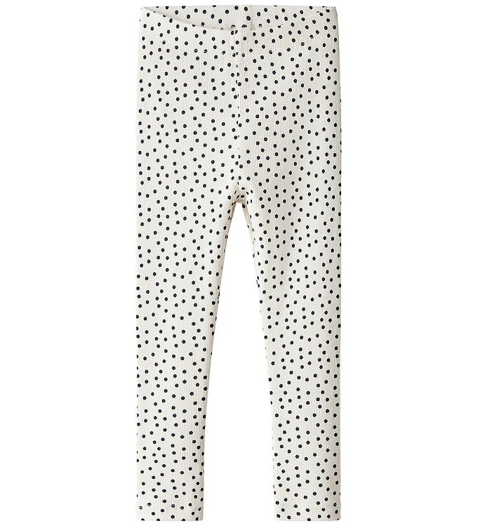 Name It Leggings - Rib - NmfTenna - Gardenia m. Prikker billede