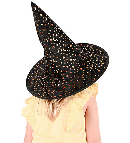 Den Goda Fen Udklædning - Heksehat - Gold Stars And Moon