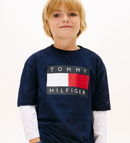 Tommy Hilfiger T-shirt - Flag Heritage - Dark Night NavyBLU