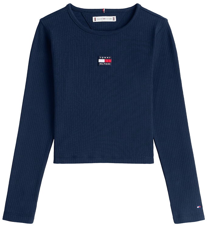 Tommy Hilfiger Bluse - Cropped - Flag Heritage - Dark Night Navy