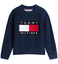 Tommy Hilfiger Bluse - Strik - Falg Heritage - Dark Night NavyBl