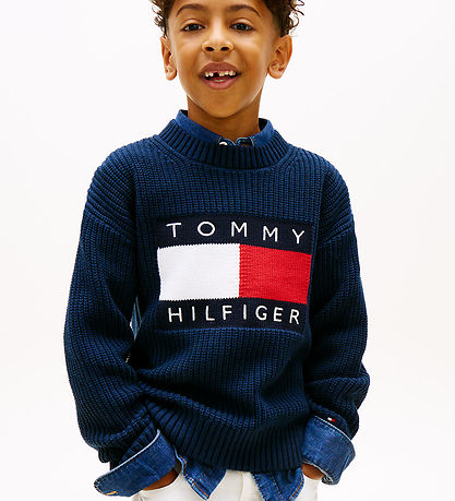 Tommy Hilfiger Bluse - Strik - Falg Heritage - Dark Night NavyBl