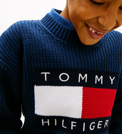 Tommy Hilfiger Bluse - Strik - Falg Heritage - Dark Night NavyBl