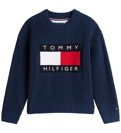 Tommy Hilfiger Bluse - Strik - Falg Heritage - Dark Night NavyBl