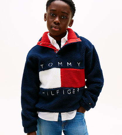 Tommy Hilfiger Fleecetrøje - Flag Heritage - Dark Night NavyBlue