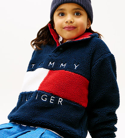 Tommy Hilfiger Fleecetrøje - Flag Heritage - Dark Night NavyBlue
