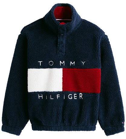 Tommy Hilfiger Fleecetrøje - Flag Heritage - Dark Night NavyBlue