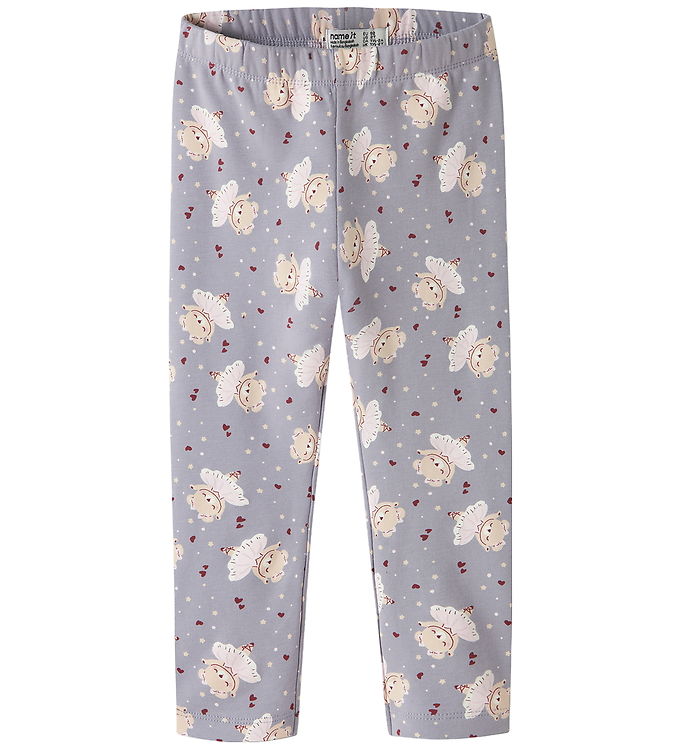 Name It Leggings - Sweat - NmfDavina - Lavender Gray/Ballerina B