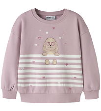 Name It Sweatshirt - NmfValona - Dawn Pink/Dog Heart Stripe