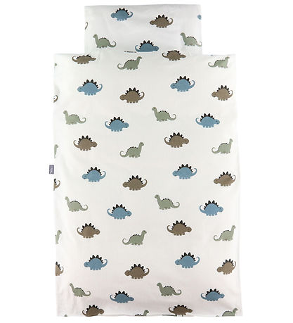 Nørgaard Madsens Sengetøj - Flonel - Hvid m. Dinoer