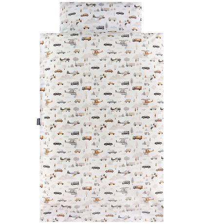 Nørgaard Madsens Sengetøj - Baby - Hvid m. Roadtrip