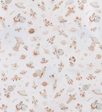 Nørgaard Madsens Sengetøj - Poplin - Baby - Hvid m. Rumraketter