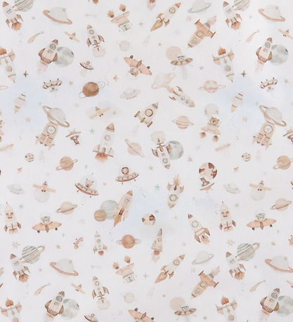 Nørgaard Madsens Sengetøj - Baby - Hvid m. Rumraketter