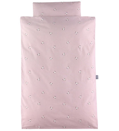 Nørgaard Madsens Sengetøj - Flonel - Baby - Mauve m. Blomster