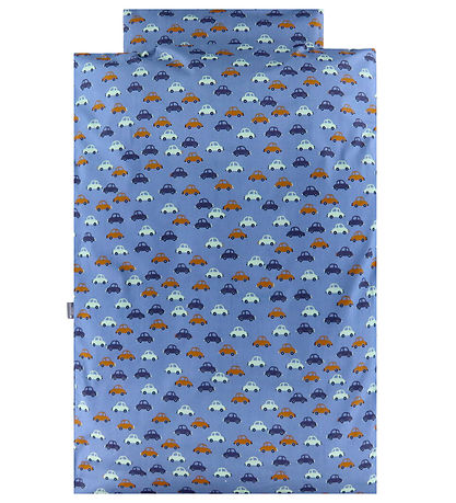 Nørgaard Madsens Sengetøj - Baby - Blå m. Biler