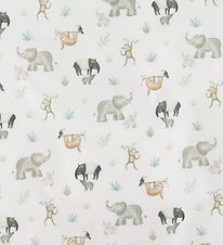 Nørgaard Madsens Sengetøj - Poplin - Baby - Hvid m. Elefanter/Ab