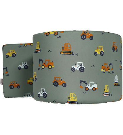 Nørgaard Madsens Bed Bumper - 30x360 cm - Green w. Machines