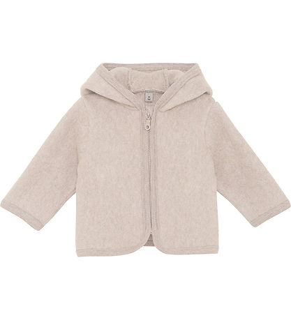 Huttelihut Fleecejakke - Camel Melange m. Ører