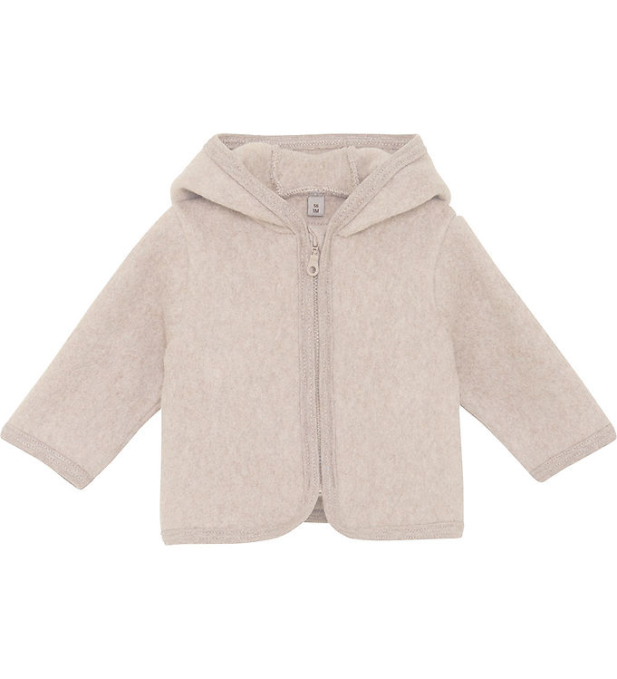 Huttelihut Fleecejakke - Camel Melange m. Ører billede