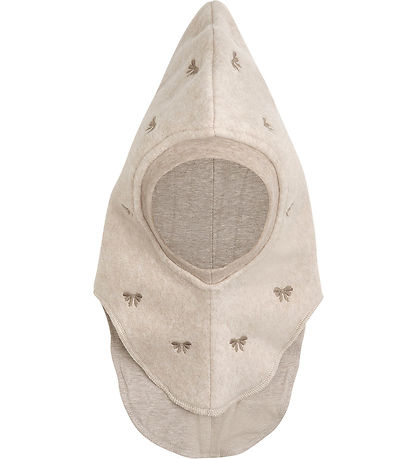 Huttelihut Elefanthue - 2-lags - Fleece - Camel Melange m. Sløjf