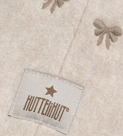 Huttelihut Elefanthue - 2-lags - Fleece - Camel Melange m. Sløjf