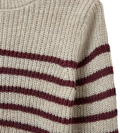 sofie Schnoor Bluse - Strik - Pollysy - Plum Stripe