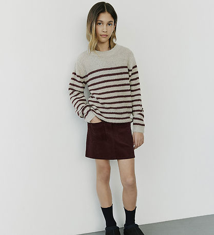 sofie Schnoor Bluse - Strik - Pollysy - Plum Stripe