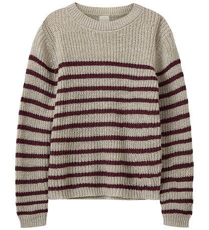 sofie Schnoor Bluse - Strik - Pollysy - Plum Stripe