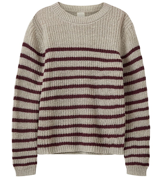 sofie Schnoor Bluse - Strik - Pollysy - Plum Stripe