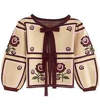 Fliink Cardigan - Charlotte - Sandshell/Burgundy