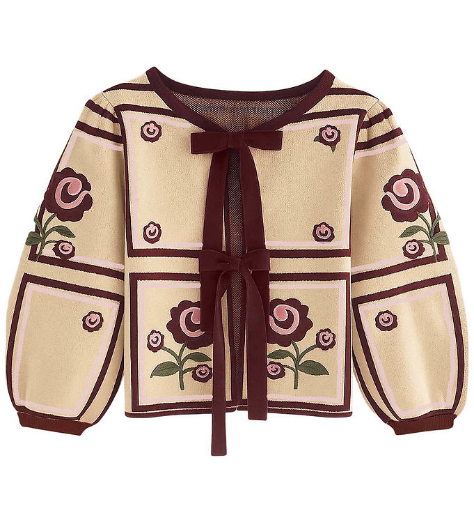 Fliink Cardigan - Charlotte - Sandshell/Burgendy