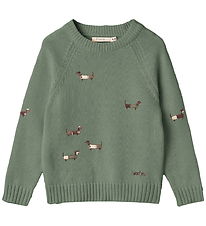 Fliink Blouse Knitted - Mahdi Dog - Hedge Green