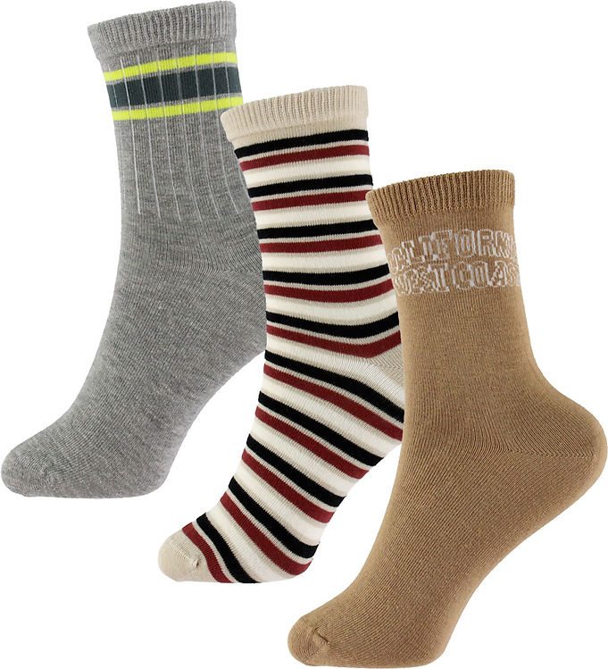 Name It Strømper - NkmTinus - 3-pak - Coconut/Pumice Stone/Grey