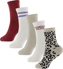 Name It Strømper - NkfVilde - 5-pak - Oxblood Red