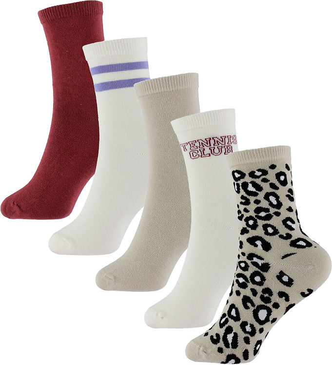 Name It Strømper - NkfVilde - 5-pak - Oxblood Red