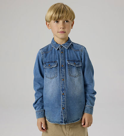 Name It Skjorte - NkmKim - Medium Blue Denim