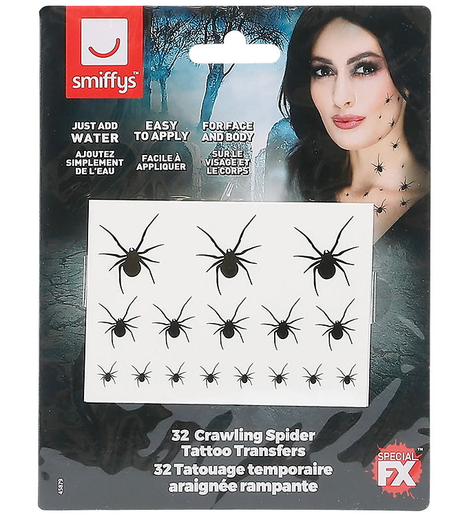 Smiffys Tatoveringer - 32 Stk. - Crawling Spider