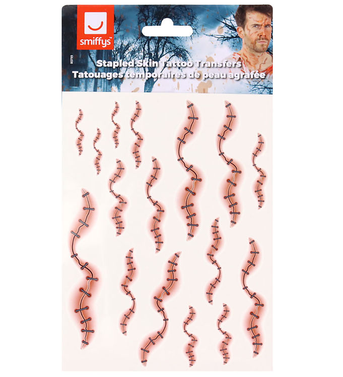 Smiffys Tatoveringer - 16 Stk. - Stapled Skin