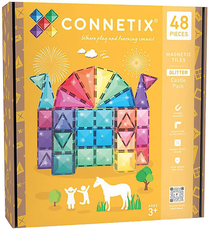 Connetix Magnetsæt - 48 Dele - Glitter Castle Pack billede