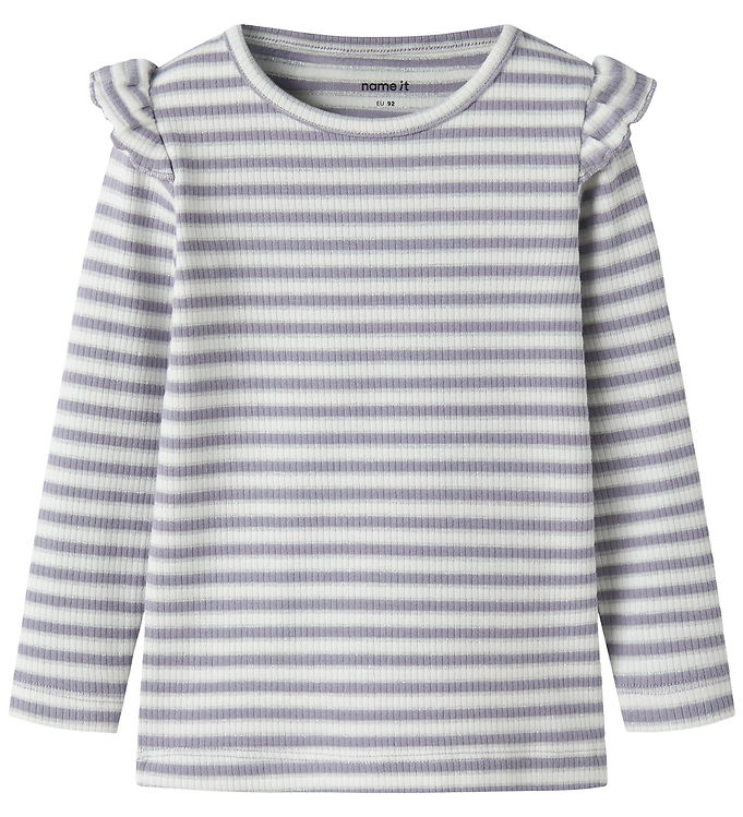 Name It Bluse - Rib - NmfTaias - Lavender Gray/ Cloud Dance