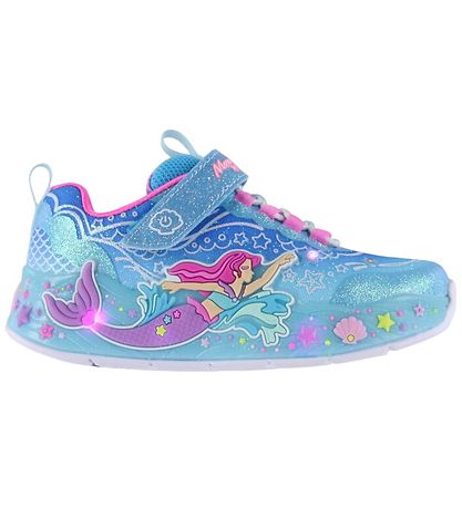 Skechers Sko m. Lys - Mermaid Dreams - Blå/Multi